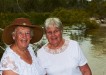 Carmel and Margaret in front of the swimming spot at the picnic area at Bayside Park, Cooloola