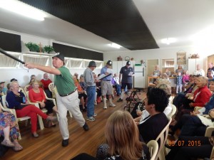 The Fashion parade brought varied outfits sourced in Op Shops, a bit of fun and a full house! 