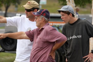 Three generations helped organise the festival - Tony Stewart (centre), son Hughie and grandson Tom