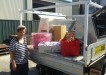 Marilyn Dean collected goods for farmers to load on Tonys Stewart's Ute - ready to transport to Longreach