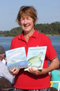 Children’s author Norma Sanderson with some of her books about our very popular locals at the Dolphin Centre