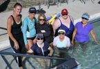 BJ Parton (left) surrounded by some of her devoted Aqua ladies - some participants travel from Tin Can Bay four days a week to attend!