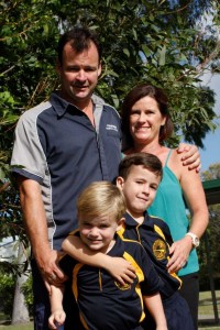 Damien and Nicole Lunney from Coastwide Appliance Service & Repairs with sons Murphy and Darcy 