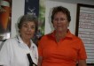 Marilyn Richards receiving her hole-in-one badge and prize from our Lady Captain, Janet Reibel