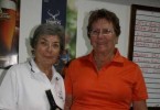 Marilyn Richards receiving her hole-in-one badge and prize from our Lady Captain, Janet Reibel