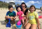 Michelle Harder was visiting mum Glenda Eckel - kids Lachlan, Adelle and Lara had fun on the beach!