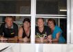Phil Davey, Bec Reibel, Megan Grove and Annette Davey are asking for help in the tuckshop!