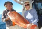 John and Beryl from Brissie with Beryl’s 14kg red emperor