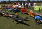 Pilots and planes lined up at the first Queensland Scale Model Muster at Tin Can Bay last year.