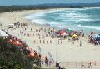 There were huge crowds on the beach at last year's Nippers Carnival
