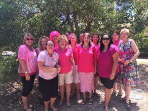 With a show of pink, the school staff raised cash to prevent cancer Image supplied