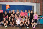 Emillia - surrounded with her devotees who make the Thursday pilgrimage to Zumba - and the Gympie Zumba ladies are keen to return Image Donna Hope