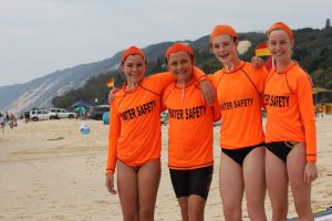 After graduating as surf lifesavers in the September course, some of these 13 year olds did their first rescue on their very first patrol: Abby Schooth, Hugh Gilmore, Jorja Duggan and Keely Falconer