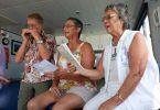Music Plus regulars and Cooloola Cove waterwatchers and entertainment - Len, Nancy and Pam were onboard the Coastcare end-of-year cruise