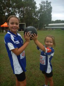 Geurt sisters Anjelica and Amanda have a ball at Little Athletics 