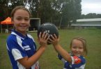 Geurt sisters Anjelica and Amanda have a ball at Little Athletics