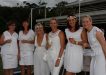 White for a night: Therese Young, Cate White, Tuppy Modin, Fiona Worthington, Beck Emery and Tanya Beech