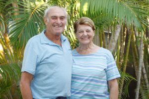 Dale and Dell Rutherford have been married 52 years; the couple have both retired from the Sacred Heart School where Dell worked as a teacher, office and then secretary, and Dale finished his working life as groundsman at the same school -they returned for their fifth trip to our coast
