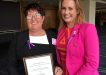 Rainbow Beach's Kerry Fullarton was congratulated by Energy Skills Queensland CEO Penelope Twemlow