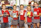 Year 4 students Xander Murphy, Sarah Gray, Harmonie Milesi, Lauren Lewis and Grace Reeves were checking out the P&C’s Book Show