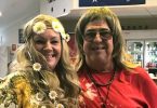 Sue Hoyle won Best Dressed Hippie for the night with Tezza Terry Giles from the winning trivia team - come along to the next RSL trivia night June 17