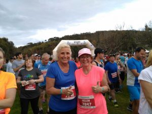 Local physiotherapist, Sue Bennett and team member, Helen Window, ready themselves for a half-marathon!