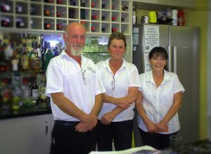 Proprietors and chefs, Richard, Fiona and Karen, on table service at the Marina Bar and Grill and look forward to welcoming dads with live music, great food and views! Image Ken Ferguson 