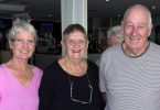 Reverend Ingrid (new Pastor at Church of the Good Shepherd, Rainbow Beach), Lil and Ray Kahl catch up at the coffee morning