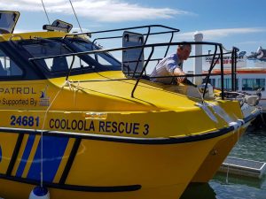Mayor Mick Curran naming Cooloola Rescue III