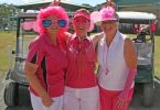 Val Clifford, Julie Mulhall and Lin Groombridge look forward to the Pink Ball Day