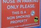Signage outside the Top Shops in Rainbow Beach has decreased smoking at the venue, cigarette butt littering, and complaints from patrons, and could be extended into the main street Image Barb Rees