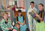 Students at Rainbow Beach State School, Darcy, Jimmy, Delilah, Murphy and Skye look forward to presenting limericks on St Patrick’s Day