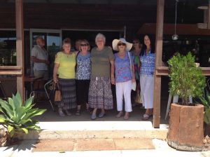 Over 60s members Dorothy Pascoe, Therese Skuthorpe, Margret Cudahy, Sabine Deimel and Sandra Sykes braved the 36-degree heat lunching at the Black Ants Café, Kin Kin - the weather should be more forgiving for their March trip to Kenilworth