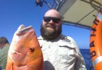 Ben Young, stoked with catching his first nice Red Emperor