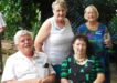Probus members enjoying Changeover Lunch at Silky Oaks Tea Gardens, Kia Ora: Daryl and Ann Christie and standing, Cherryl Mossman and Judy Kiddle