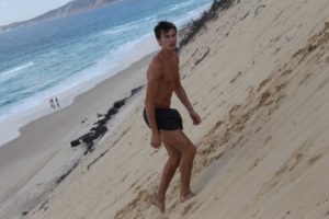 Commonwealth gold medal winner, Dane Bird-Smith training on our beach - 2013