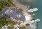 Overhead view of the new $2 million boat ramp and car park at Bullock Point