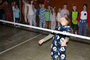 The school disco on June 21 was a huge success and the limbo competition was great fun, Riley shows how it’s done!