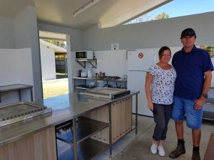 Mel and Steven May in the new camp kitchen.