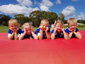Gemma, Tayah, Zeff, Maddison and Zayden from the U6 and U7 groups look forward to the Cooloola Coast Little Athletics Christmas breakup on December 15
