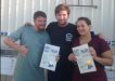James from Wolf Rock Dive (centre) congratulates Scott Higham and Crystal-Lee Lewis who completed the PADI Open Water Course with Wolf Rock Dive - they invite more locals to qualify with them