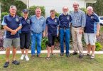 Mayor Mick Curran and Cr Mark McDonald thanked the Tin Can Bay Fishing Club for their contribution to the community at a celebratory morning tea