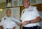 Commander John Macfarlane presented a certificate of appreciation to Brian Morris please lighten - remove person in the background if possible