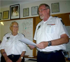 Commander John Macfarlane presented a certificate of appreciation to Brian Morris please lighten - remove person in the background if possible