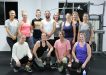 Personal Trainer Rebecca Arthur - second from the left at the front, with locals attending the Thursday night gym class