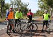 Bike Riders- From L to R Ken Bubb, Roy Yeeles, Darren Jessup, Alan Jones on the Rainbow Beach road.