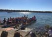 Dragon boats loaded and ready to go on Snapper Creek