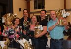 Winners are Grinners - Heatley & Michelle Gilmore; Mark and Tanya Beech; Andrew Hawkins; Naomi & Jim Cole; Mike Brantz took home the prizes