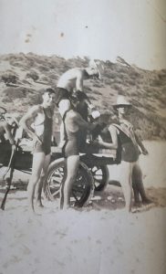 Henry “Chookie” Mallet with his truck and friends. Walter Mallet, Jack Dun, Henry Mallet washing Ruby Compton’s hair, Bill Ross at Double Island