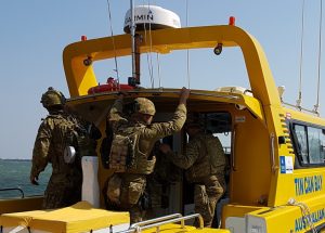 Coastguard has been working with the Army to train in counter-terror actions, and practice evacuations of coastal communities in case of fire, flood or other emergencies